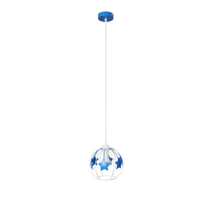 Παιδικό κρεμαστό φωτιστικό οροφής STARS 1xE27/15W/230V μπλε/λευκό