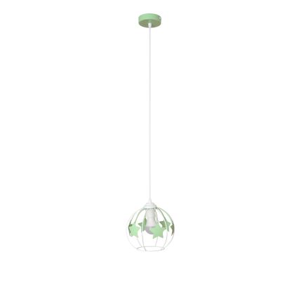 Παιδικό κρεμαστό φωτιστικό οροφής STARS 1xE27/15W/230V πράσινο/λευκό