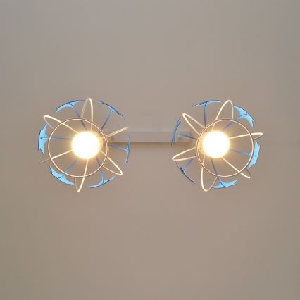 Παιδικό κρεμαστό φωτιστικό οροφής STARS 2xE27/15W/230V μπλε/λευκό
