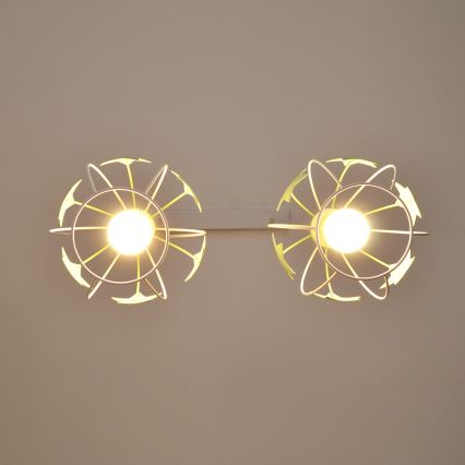 Παιδικό κρεμαστό φωτιστικό οροφής STARS 2xE27/15W/230V πράσινο/λευκό
