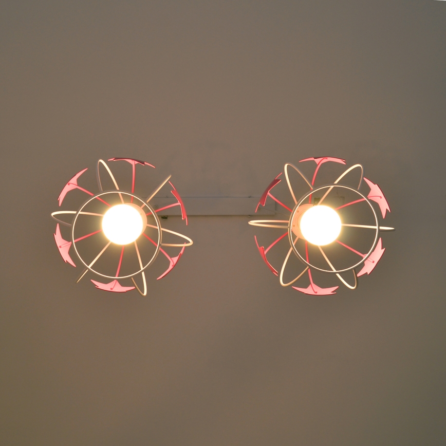 Παιδικό κρεμαστό φωτιστικό οροφής STARS 2xE27/15W/230V ροζ/λευκό