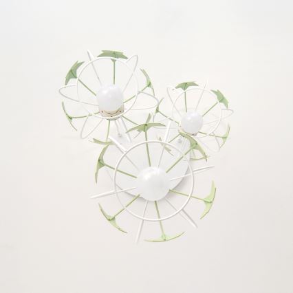 Παιδικό κρεμαστό φωτιστικό οροφής STARS 3xE27/15W/230V πράσινο/λευκό