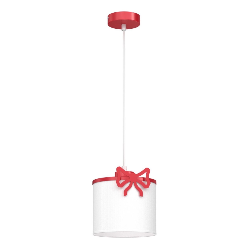 Παιδικό κρεμαστό φωτιστικό οροφής SWEET 1xE27/15W/230V λευκό/κόκκινο/bow