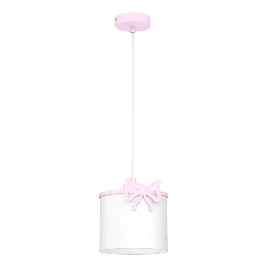 Παιδικό κρεμαστό φωτιστικό οροφής SWEET 1xE27/15W/230V λευκό/ροζ/bow
