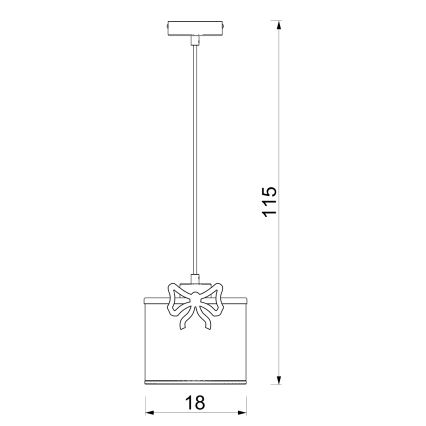 Παιδικό κρεμαστό φωτιστικό οροφής SWEET 1xE27/15W/230V λευκό/ροζ/bow