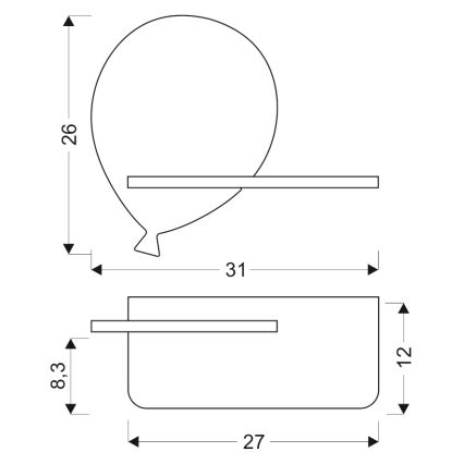 Παιδικό Φωτάκι τοίχου LED με ράφι BALLOON LED/4W/230V κίτρινο/ξύλινο