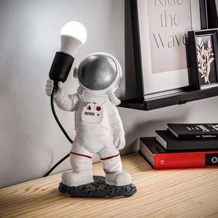 Παιδικό φωτιστικό ASTRONAUT 1xE27/40W/230V ασημί/λευκό