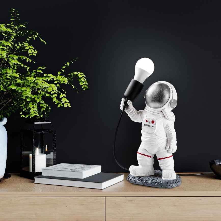 Παιδικό φωτιστικό ASTRONAUT 1xE27/40W/230V ασημί/λευκό