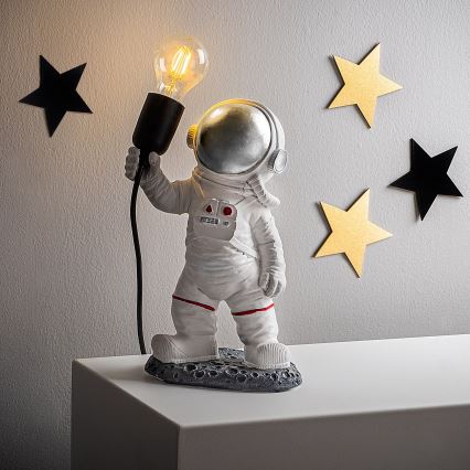 Παιδικό φωτιστικό ASTRONAUT 1xE27/40W/230V ασημί/λευκό