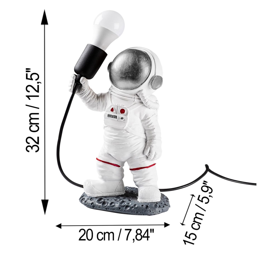Παιδικό φωτιστικό ASTRONAUT 1xE27/40W/230V ασημί/λευκό