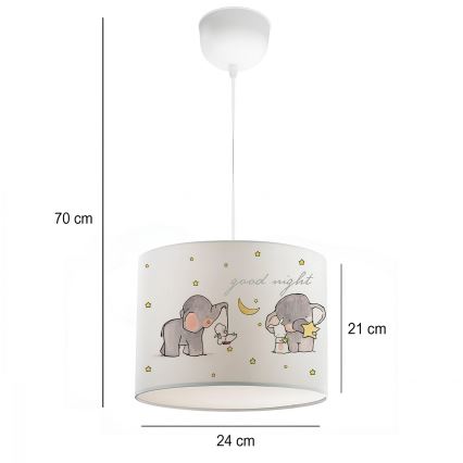 Παιδικό φωτιστικό CANDY 1xE27/40W/230V λευκό/μπεζ