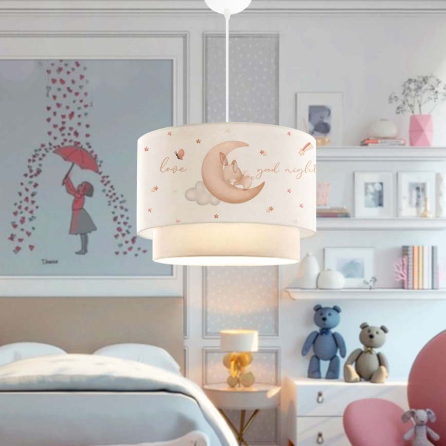 Παιδικό φωτιστικό CANDY 1xE27/40W/230V λευκό/μπεζ