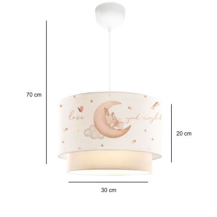 Παιδικό φωτιστικό CANDY 1xE27/40W/230V λευκό/μπεζ