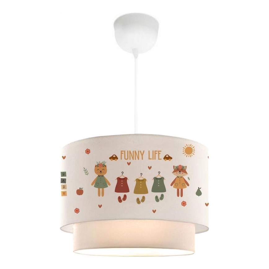 Παιδικό φωτιστικό CANDY 1xE27/40W/230V λευκό/πολύχρωμο