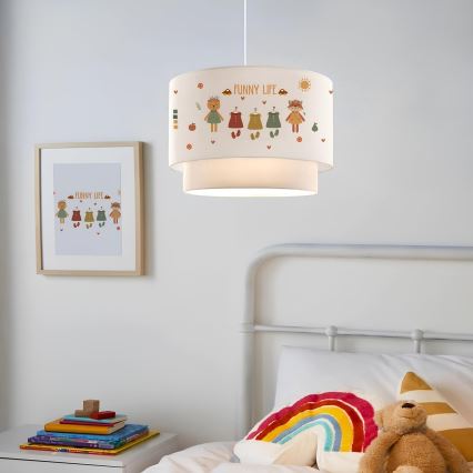 Παιδικό φωτιστικό CANDY 1xE27/40W/230V λευκό/πολύχρωμο