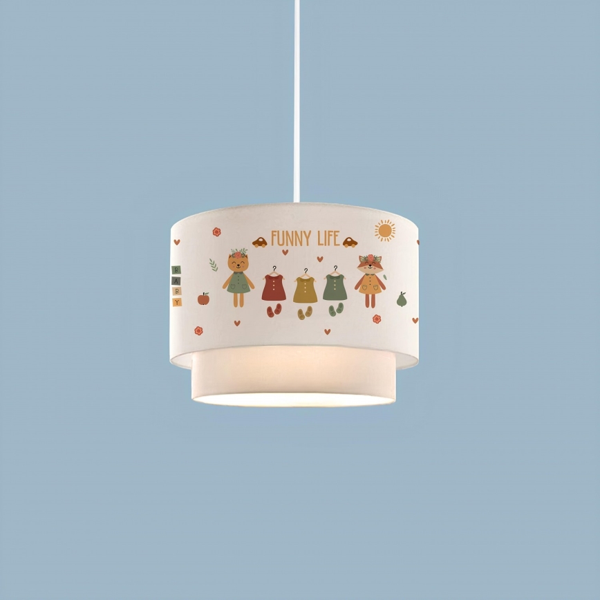 Παιδικό φωτιστικό CANDY 1xE27/40W/230V λευκό/πολύχρωμο