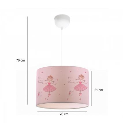 Παιδικό φωτιστικό CANDY 1xE27/40W/230V ροζ