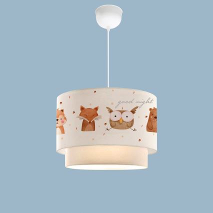 Παιδικό φωτιστικό οροφής CANDY 1xE27/40W/230V λευκό/καφέ