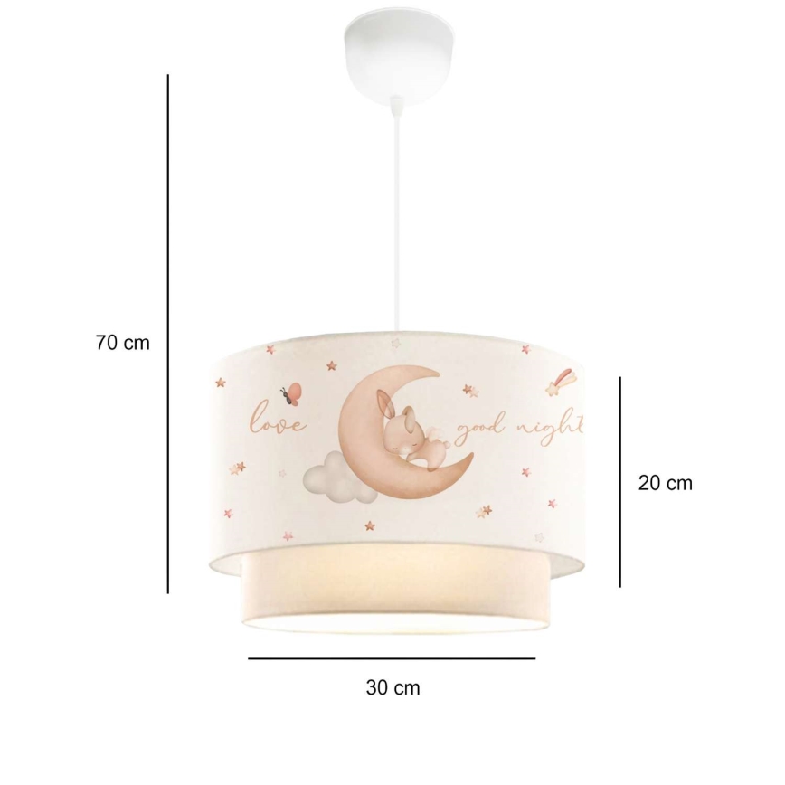 Παιδικό φωτιστικό οροφής CANDY 1xE27/40W/230V λευκό/μπεζ