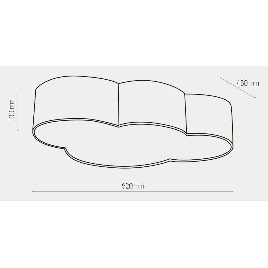 Παιδικό φωτιστικό οροφής CLOUD 4xE27/15W/230V μπλε