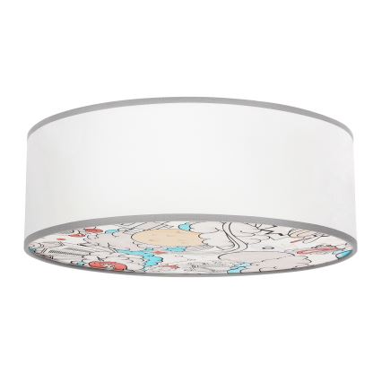 Παιδικό φωτιστικό οροφής KIDDY 2xE27/40W/230V λευκό/μπεζ