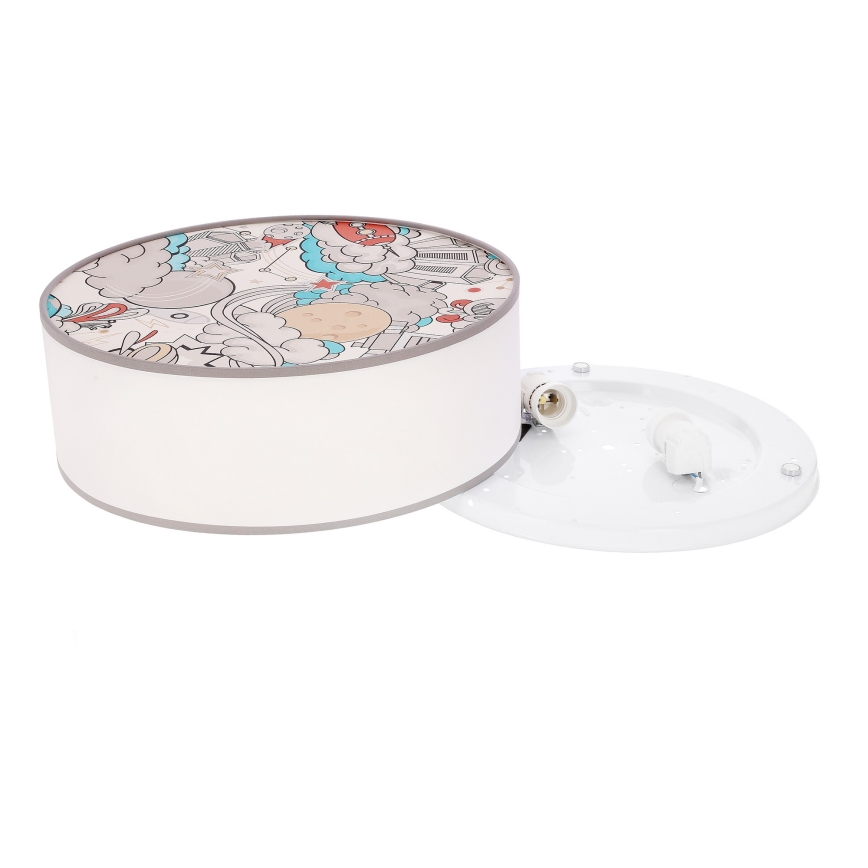 Παιδικό φωτιστικό οροφής KIDDY 2xE27/40W/230V λευκό/μπεζ