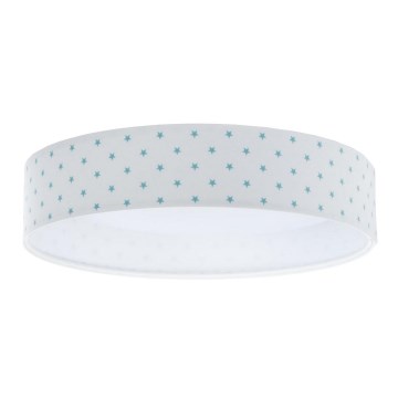 Παιδικό φωτιστικό οροφής LED GALAXY KIDS LED/24W/230V με αστέρια λευκό/τυρκουάζ