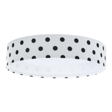 Παιδικό φωτιστικό οροφής LED GALAXY KIDS LED/24W/230V με πουά λευκό/μαύρο