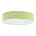 Παιδικό φωτιστικό οροφής LED GALAXY KIDS LED/24W/230V με πράσινες/λευκές βούλες