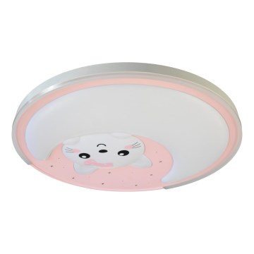 Παιδικό φωτιστικό οροφής LED MOONCAT LED/34W/230V ροζ