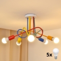 Παιδικό φωτιστικό οροφής LED OXFORD 5xE27/15W/230V