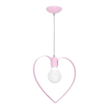 Παιδικό φωτιστικό οροφής LOVE 1xE27/60W/230V ροζ φωτεινό