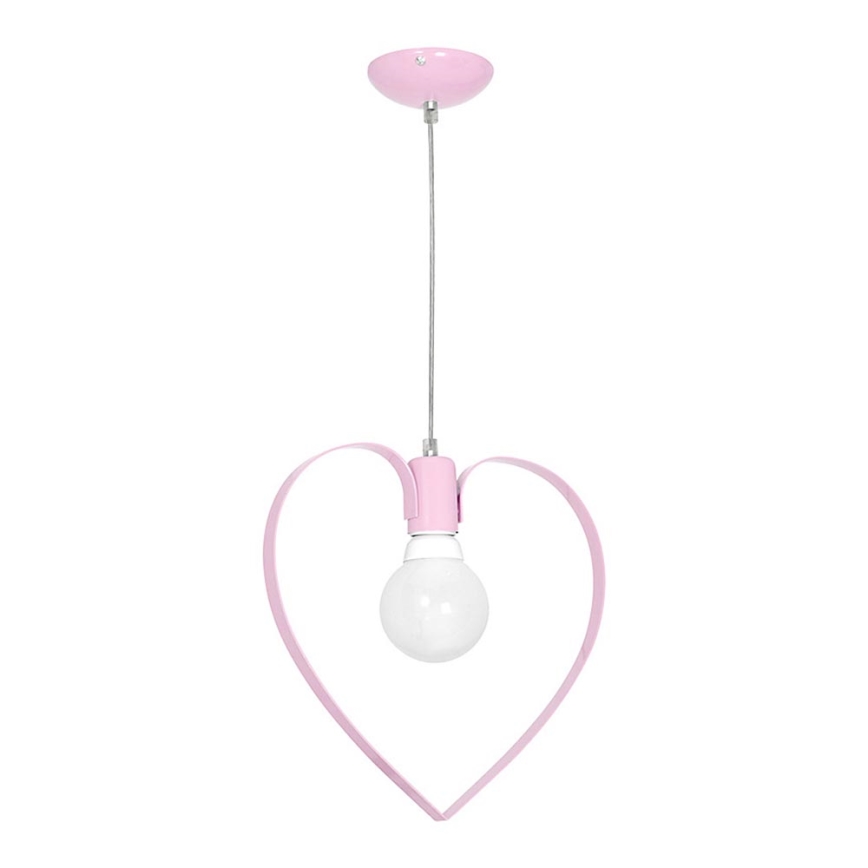 Παιδικό φωτιστικό οροφής LOVE 1xE27/60W/230V ροζ φωτεινό