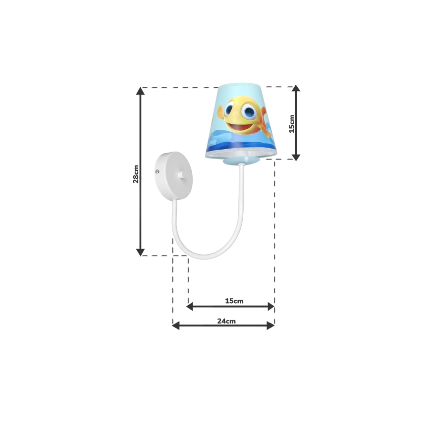 Παιδικό φωτιστικό τοίχου FISH 1xE14/40W/230V