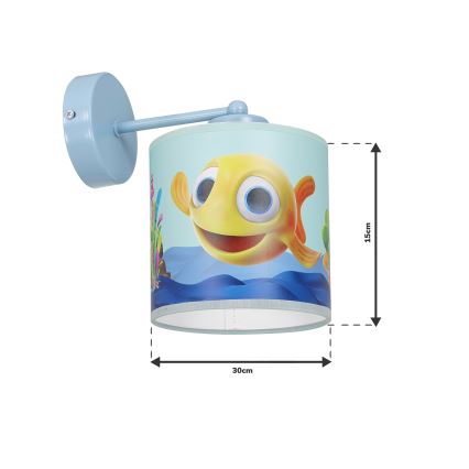 Παιδικό φωτιστικό τοίχου FISH 1xE27/60W/230V