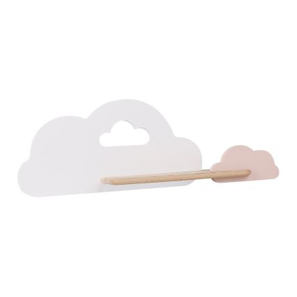 Παιδικό φωτιστικό τοίχου LED με ράφι CLOUD LED/5W/230V λευκό/ροζ