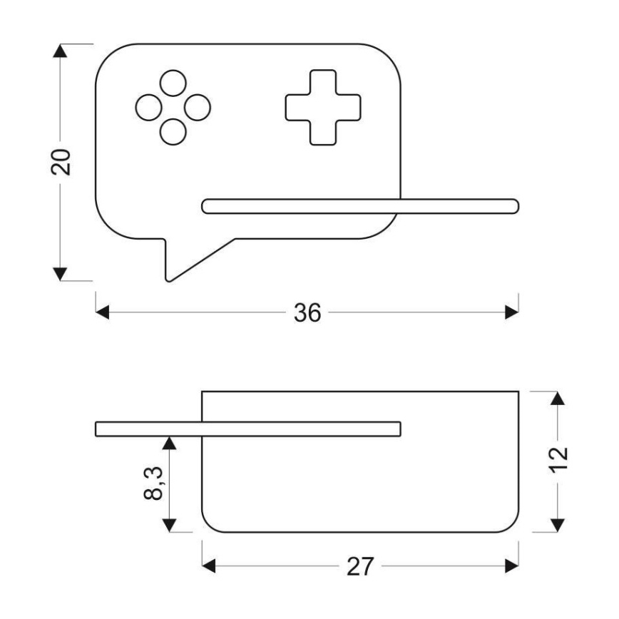 Παιδικό φωτιστικό τοίχου LED με ράφι CONSOLE LED/5W/230V πράσινο