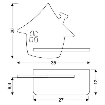 Παιδικό φωτιστικό τοίχου LED με ράφι HOUSE LED/4W/230V πράσινο/ξύλο