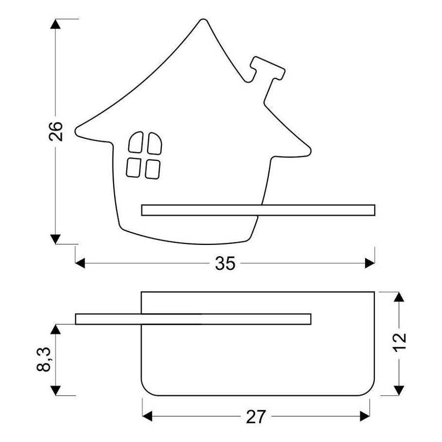 Παιδικό φωτιστικό τοίχου LED με ράφι HOUSE LED/4W/230V πράσινο/ξύλο