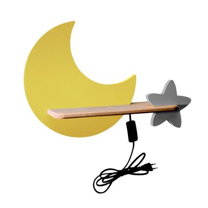 Παιδικό φωτιστικό τοίχου LED με ράφι MOON LED/5W/230V