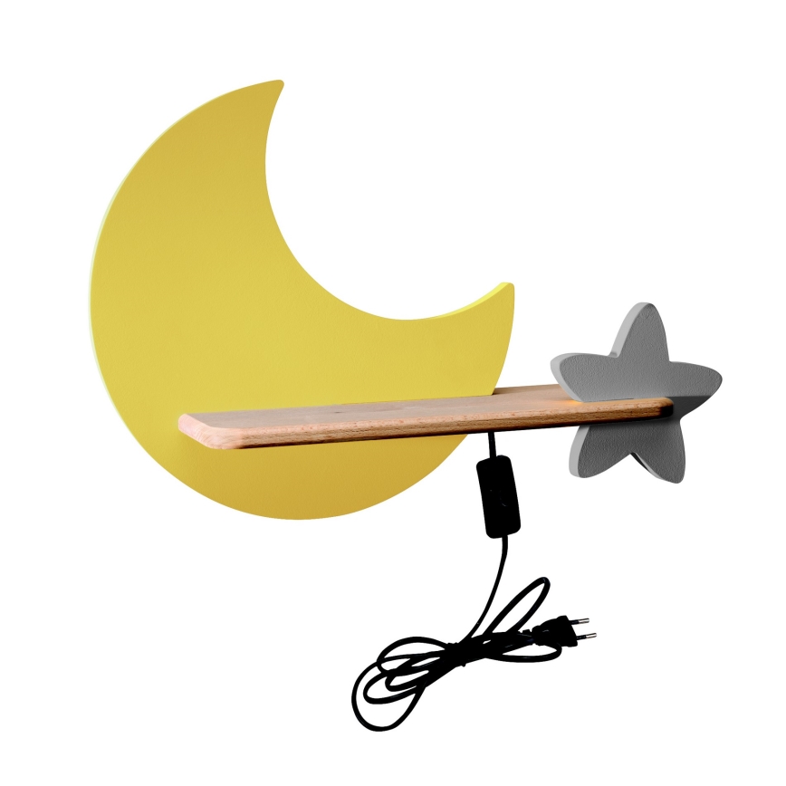 Παιδικό φωτιστικό τοίχου LED με ράφι MOON LED/5W/230V