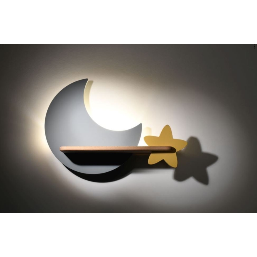 Παιδικό φωτιστικό τοίχου LED με ράφι MOON LED/5W/230V