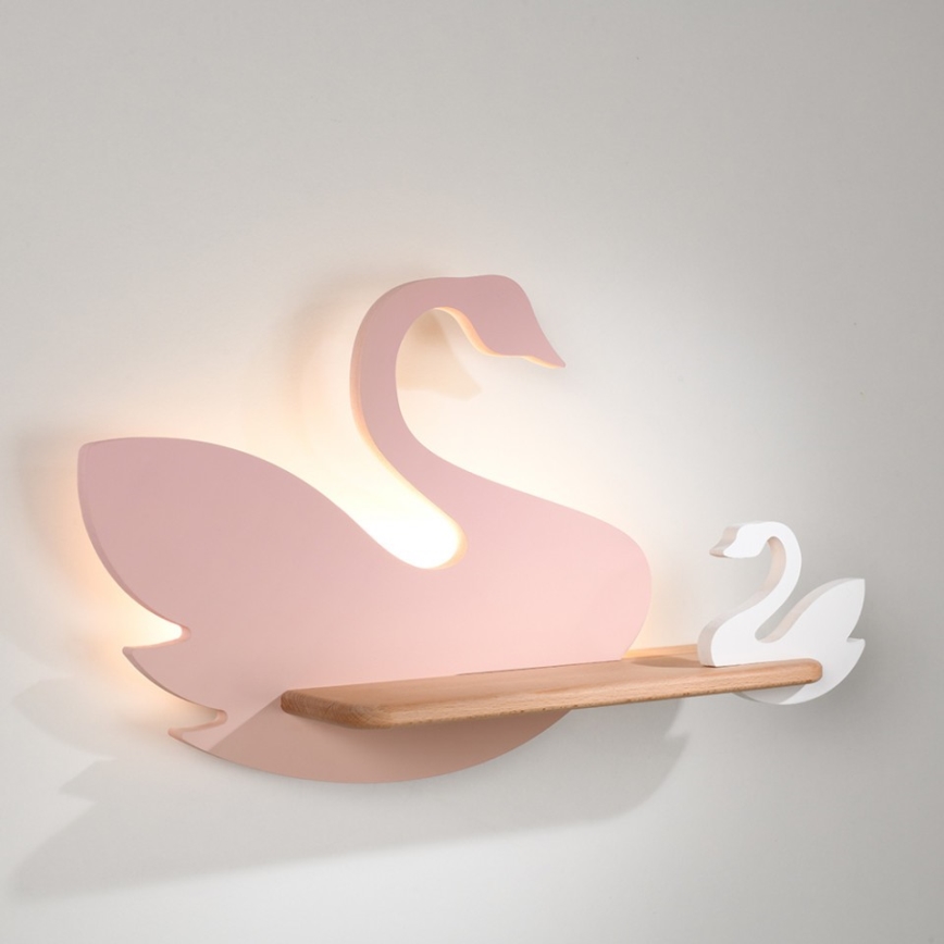 Παιδικό φωτιστικό τοίχου LED με ράφι SWAN LED/5W/230V