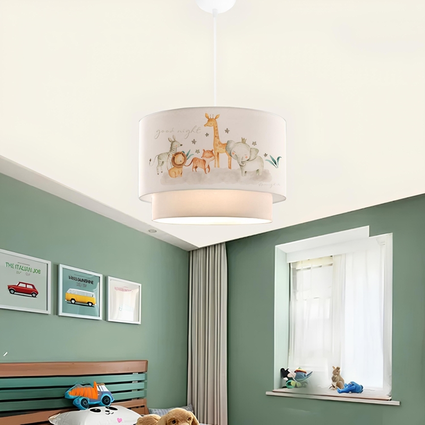 Παιδικός πολυέλαιος CANDY 1xE27/40W/230V λευκός/καφέ