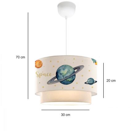 Παιδικός πολυέλαιος CANDY 1xE27/40W/230V λευκός/πολυχρωμος