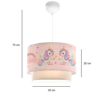 Παιδικός φωτιστικός σώμα CANDY 1xE27/40W/230V ροζ