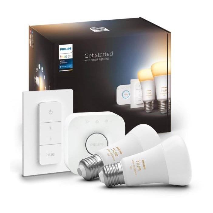 Πακέτο εκκίνησης Philips Hue WHITE AMBIANCE 2xE27/8W/230V + συσκευή διασύνδεσης