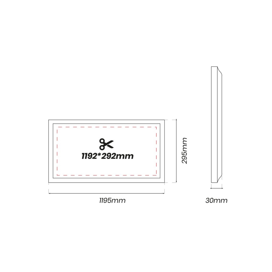 Πάνελ LED LED/48W/230V 4000K 120x30 cm