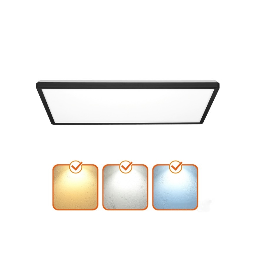 Πάνελ πλαφονιέρα LED NIVERA LED/32W/230V IP54 3000/4000/6000K 29,5x59,5 cm μαύρο
