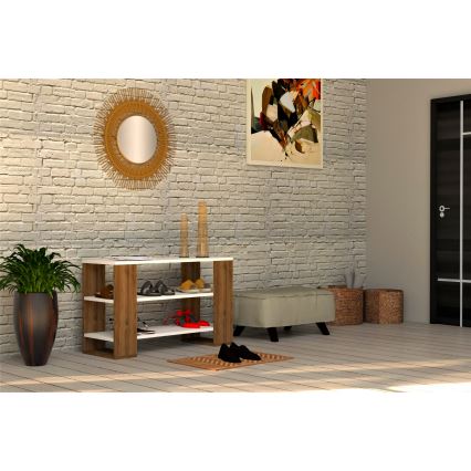 Παπουτσοθήκη DORE 55x90 cm καφέ/λευκό